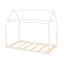Lit simple pour enfants en bois, structure en bois de pin, hauteur basse, conception amusante et amusante, assemblage facile, blanc