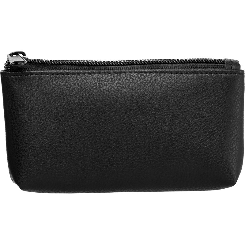 Daily Zipper Pouch Leather-P875L, Black