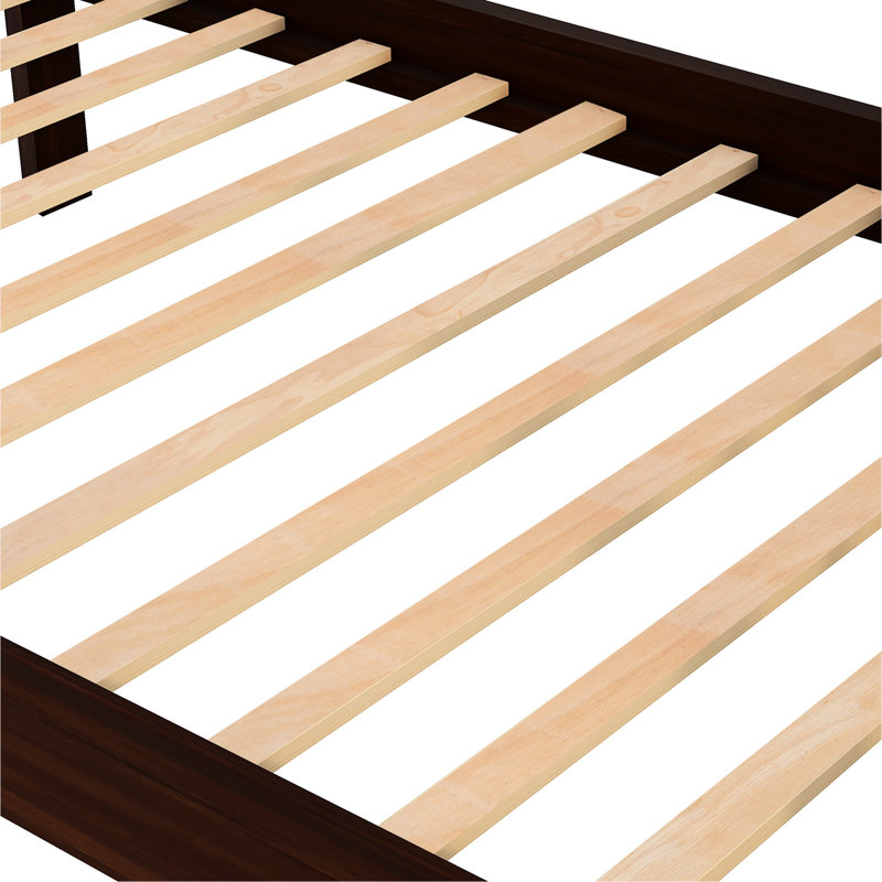 Lit superposé avec escalier Twintwin avec garde-corps et rangement fonctionnel, Espresso