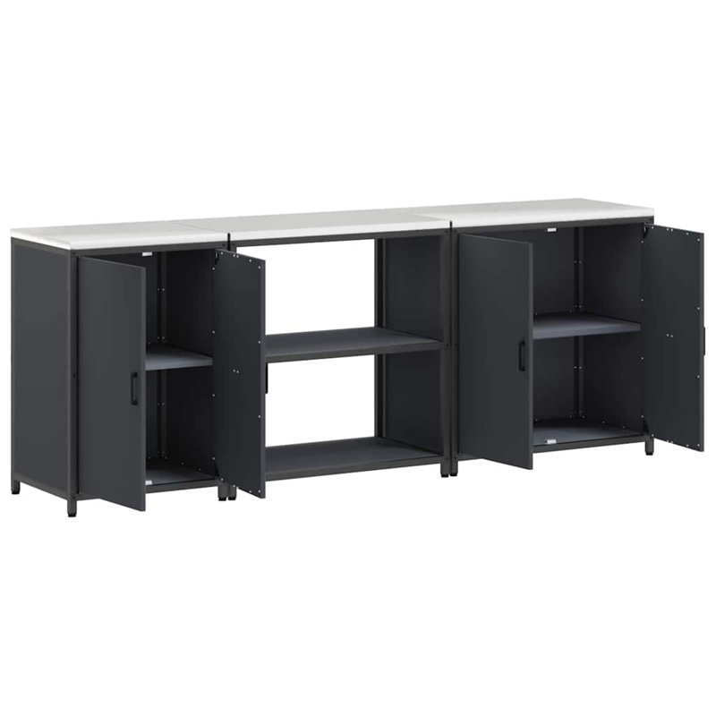  Storage Kitchen Cabinet Set, Anthracite
