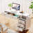 Modern White Acrylic Computer Desk with 5 Drawers for Home Office