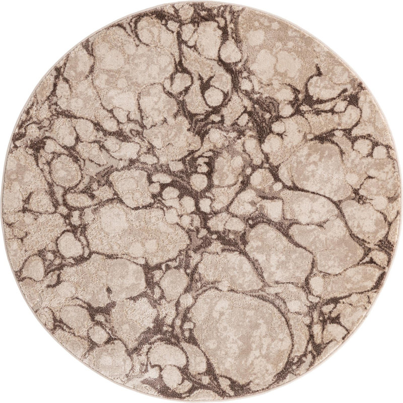 Kennebec Abstract Indoor Rug, Round 4'