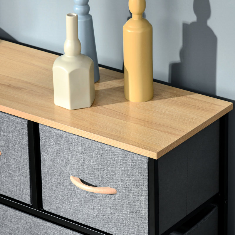 Unité de rangement 9 tiroirs. Gardez votre espace bien rangé. Pliable. Sécuritaire. Fabrication de qualité. Rangement d'entrée pour petit tiroir de 11,5 po x H 8,25 po: rangement chêne et gris. Spacieux, pliable, sécuritaire avec