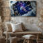 Toile dans un tableau cosmique surréel, une horloge, art mural complexe avec un paysage céleste-782560397