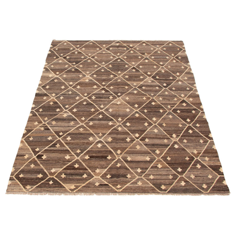 Tapis brun foncé en laine New Age One-of-a-Kind Rectangle 5 pi 9 po x 8 pi 3 po