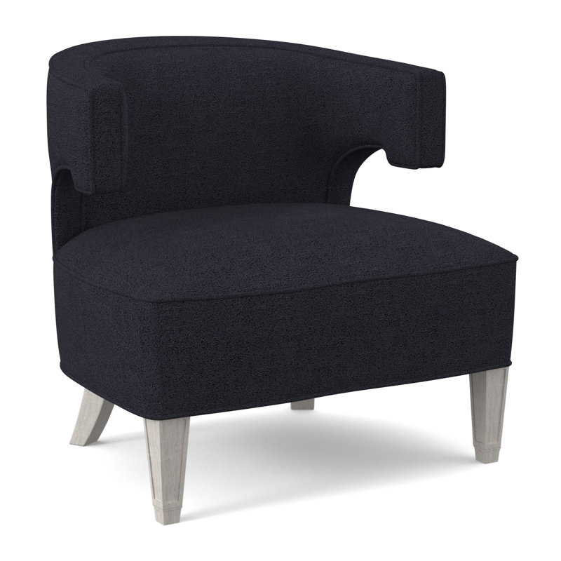 Chaise Laurel, Bisque, 100 % polyester bleu marine Venise
