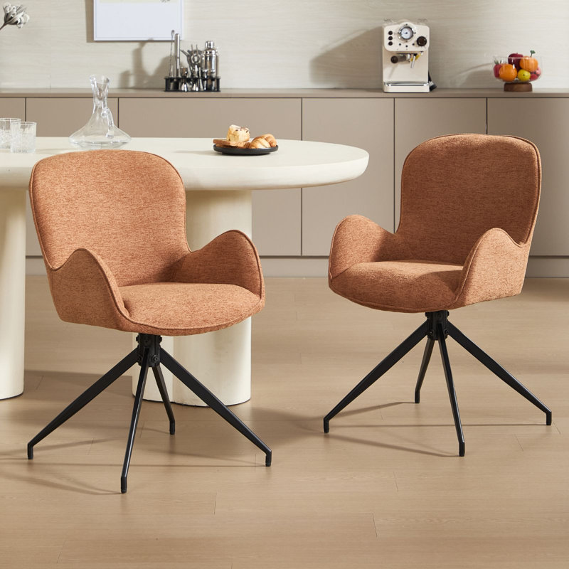 Tavien 48 H Upholstered Dining Chair, Brown, Brown