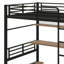 Structure de lit mezzanine en métal avec tablette de rangement et lumière DEL, filet de fer