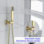 Système de douche à pluie 12 po avec douchette à main, mural, double fonction, or brossé-60193106