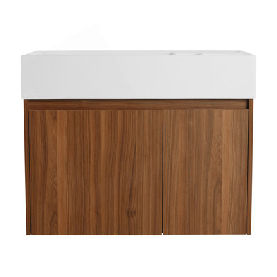 Eco-Friendly Bathroom Cabinet With Sink, Soft Close Doors, And Floating Design For Small Spaces