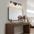 31.1 in. 5-Light Matte Black Dimmable Bathroom Vanity Light with Clear Glass Shades-59132989-59132984