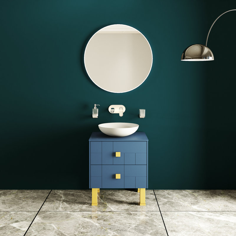 Meuble-lavabo autoportant avec lavabo Spruha-F_Modern, Bleu mat