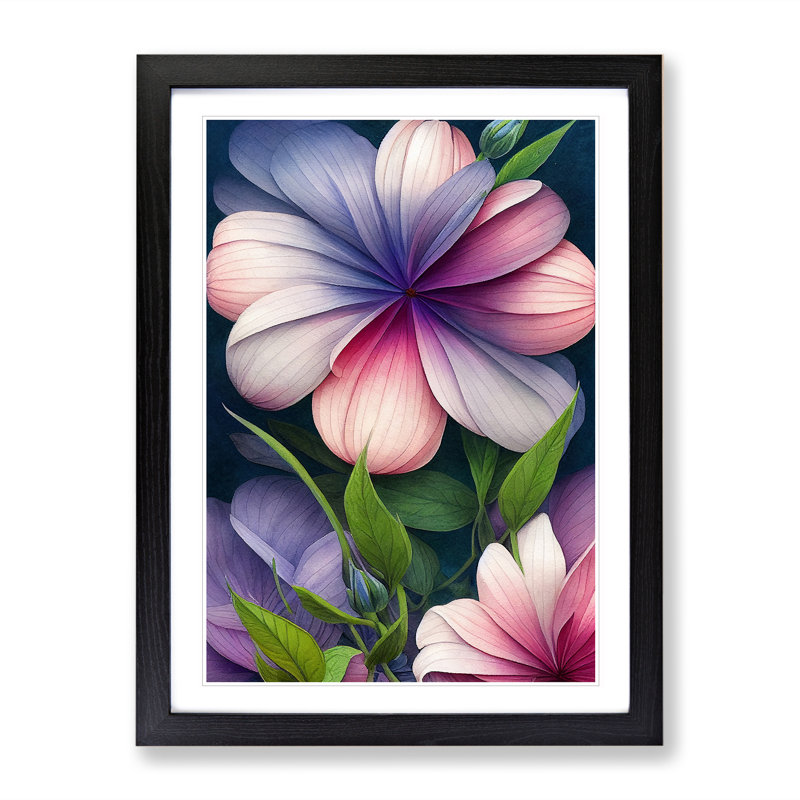 Blooming Flowers - Painting, White, Black Framed, 66cm H x 48cm W x 2cm D