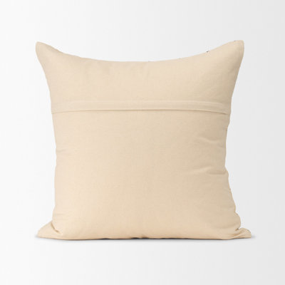 Jaela Beige And Black Striped Checkered Decorative Square Pillow Cover