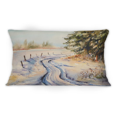 Coussin Snowy Winter Forest Landscape