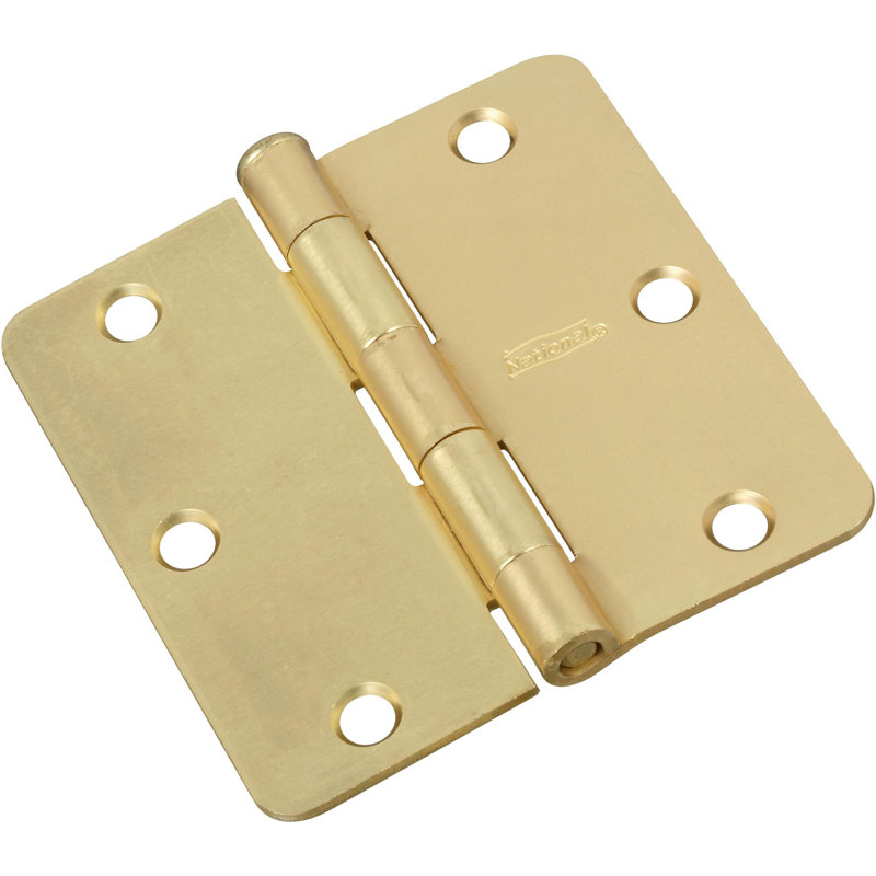 Charnières à triple porte H 3,5 po x l 3,5 po, Laiton satiné