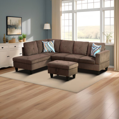 Canapé modulaire en velours côtelé l 97 po Criostoir