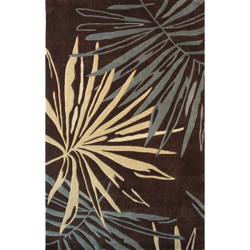 Tapis brun Tonyville Palm Tree, Rectangle 5 pi x 8 pi