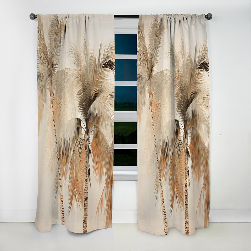 Calio - Rideau occultant floral Palm Trees - 1 panneau, L 52 po x L 95 po