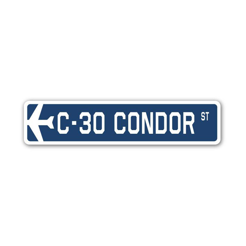 Plaque de rue Blumenthal C-30 Condor Air Force, H 7 po x l 30 po x P 1 po
