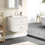 Ensemble de meuble-lavabo 24 po avec lavabo, armoire de rangement flottante avec portes et tiroirs, meuble-lavabo mural moderne avec surface peinte, blanc