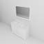 Meuble-lavabo double avec plateau en marbre de Carrare et miroir Timeless
