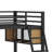 Metal Twin Size L-Shaped Loft Bed With LED, Storage Shelves, 2 Charging Stations And Desks
