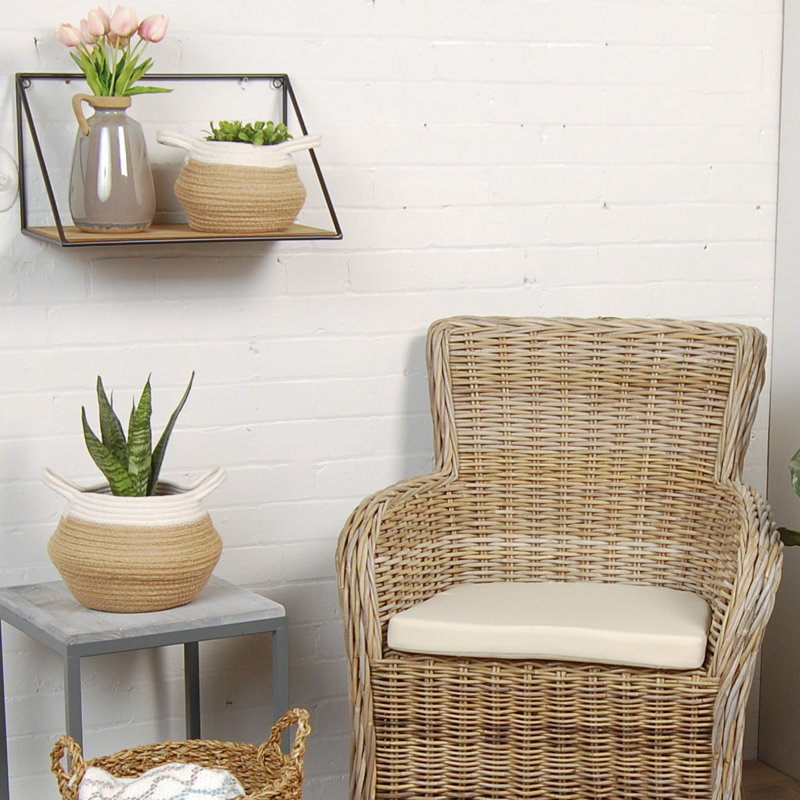 Panier en jute debout, H 7 po x l 11 po x P 11 po