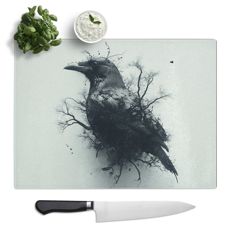 Crow Bird Vol.4  Glass Chopping Board