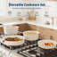 19 Piece Non-Stick Pots and Pans Set, Detachable Handle Cookware