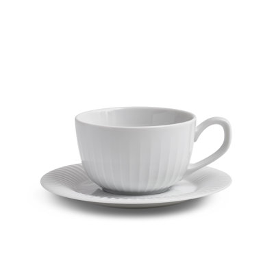 Tasse à café avec soucoupe assortie Hammershoi, blanc, 8,5 oz