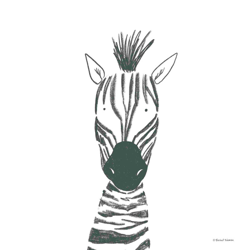 Dessin de zèbre, H 12 po x l 12 po