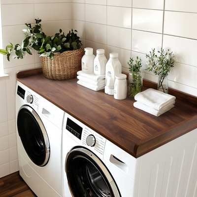 Comptoir de laveuse-sécheuse avec rails de bordure Kaboon, 27,5 po x 54 po, rangement pour salle de lavage