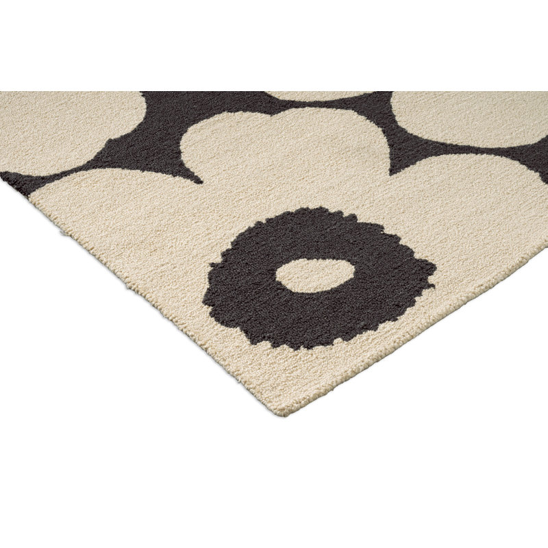 Unikko Honey | 132406, White/Charchoal, Rectangle 6'7" x 9'2"