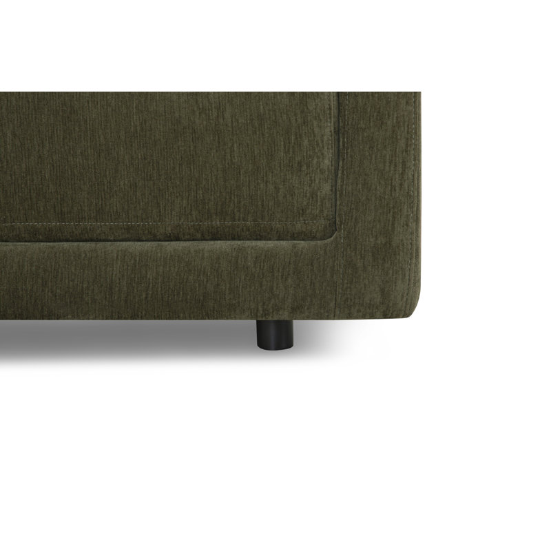 Canapé rembourré Kenji, Chenille performance vert olive