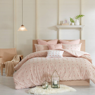 Ensemble d'édredon en jacquard de coton Brooklyn avec taies décoratives européennes et coussins décoratifs