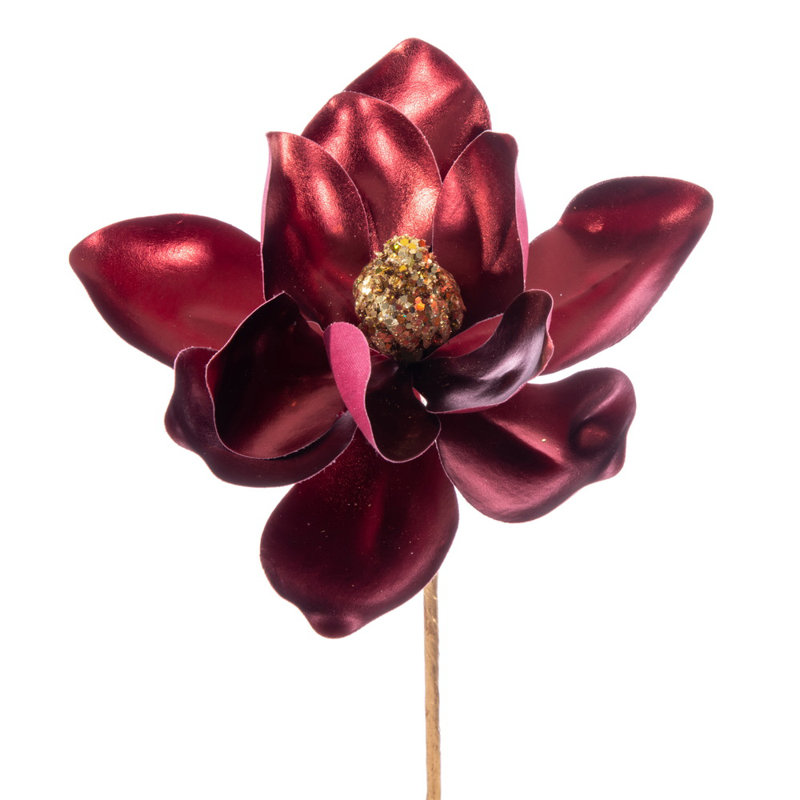 13" Red Artificial Magnolia Pick Set of 3
