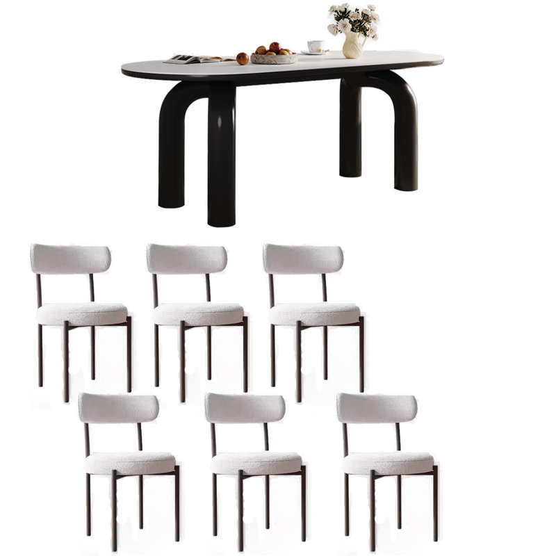 Durable Vintage Rock Panel Dining Table Sets., 29.92"H x 70.87"L x 31.5"W