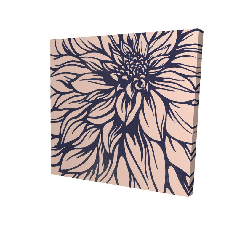 Toile avec fleur de dahlia | Art mural botanique pour la décoration intérieure