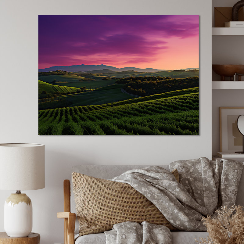Impression sur toile Tuscany Twilight I, Toile tendue, H 16 po x l 32 po