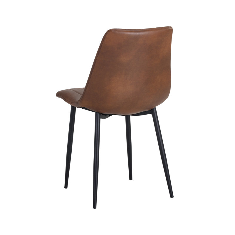 Upholstered Dining Chair, Tan Faux Leather