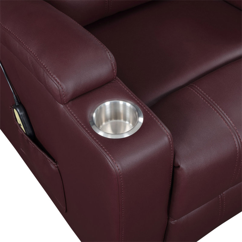 Fauteuil inclinable et massant Macklin, Rouge