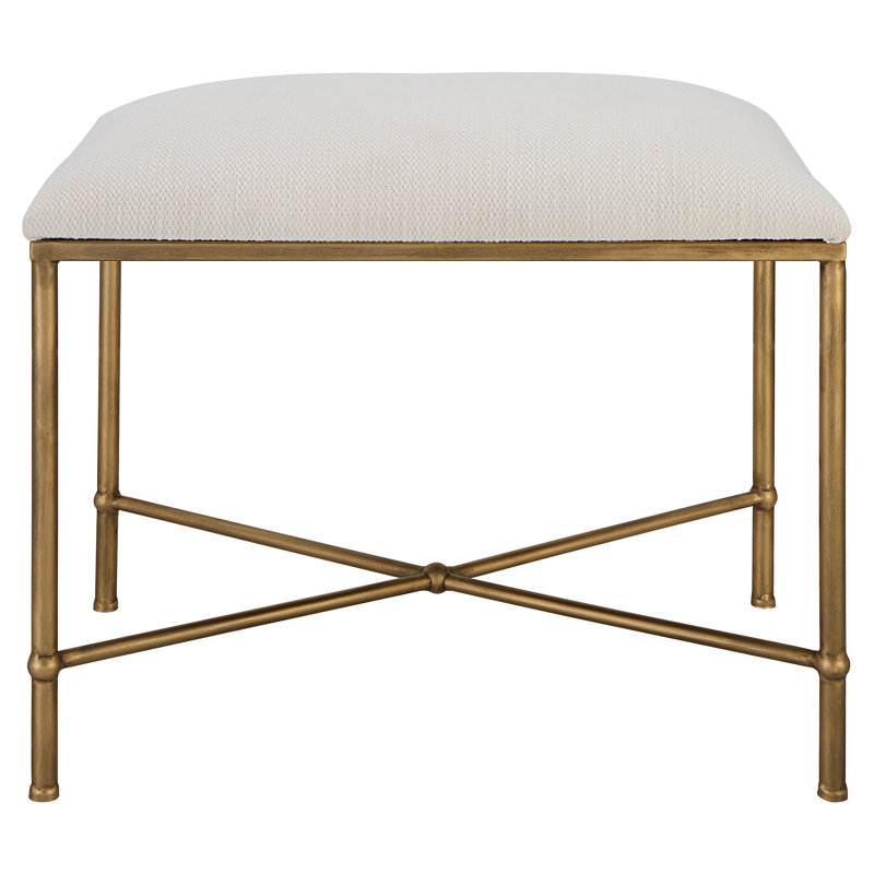 Avenham Small Bench, Black, Gold, 20" H x 24" W x 16"D