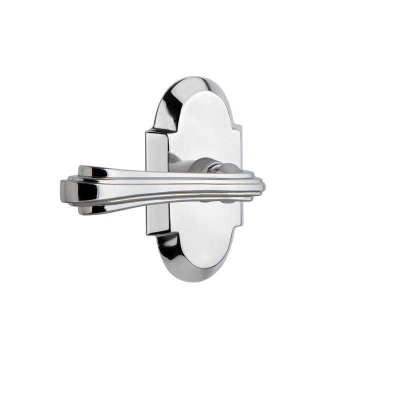 Assiette Cottage (passage et garde-robe) avec levier Fleur, Gauche, Chrome brillant, 2-3/8 po
