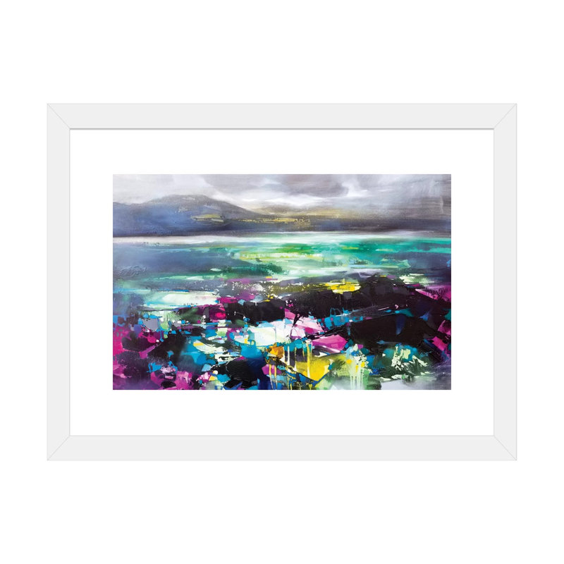 «Harris Greens I» par Scott Naismith - reproduction d'art, H 24 po x l 32 po x P 1 po, Papier encadré blanc, Blanc