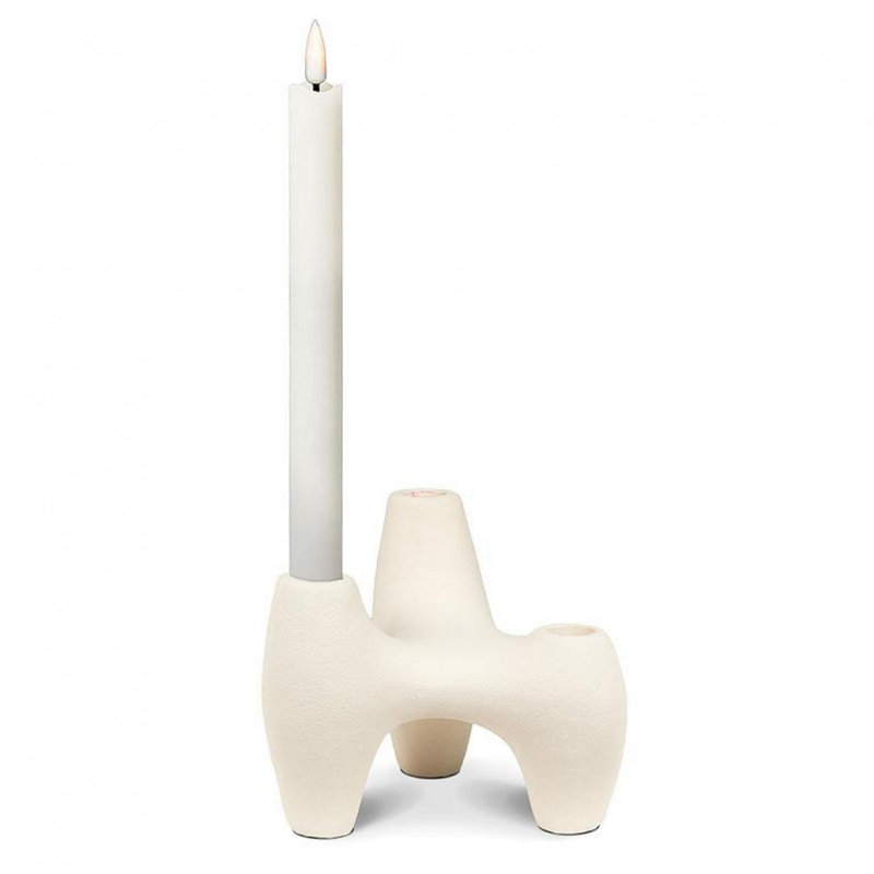 Porte-bougie triple, Blanc antique