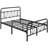 Aylena Vintage Metal Bed Frame with Diamond Pattern Headboard-495075732-503304933