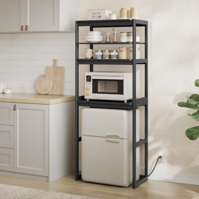 4-tier Coffee Bar Table With Adjustable Shelf