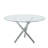 Kaizlyn Modern Round Glass Dining Table for 4-6 People, Clear Tempered Glass Top, Metal Cross Base, Round Kitchen Table for Dining Room, Circular Table for Small Space-876951156-876951144