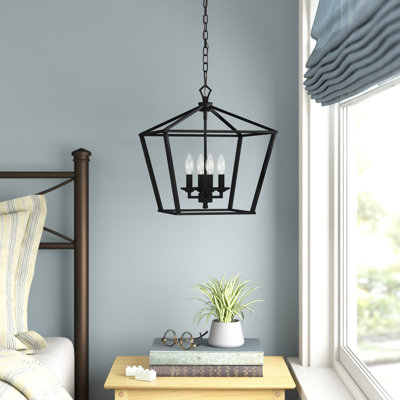 4 - Light Dimmable Lantern Geometric Chandelier